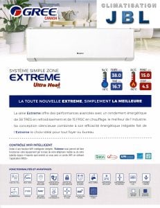 gree extreme thermopompe murale