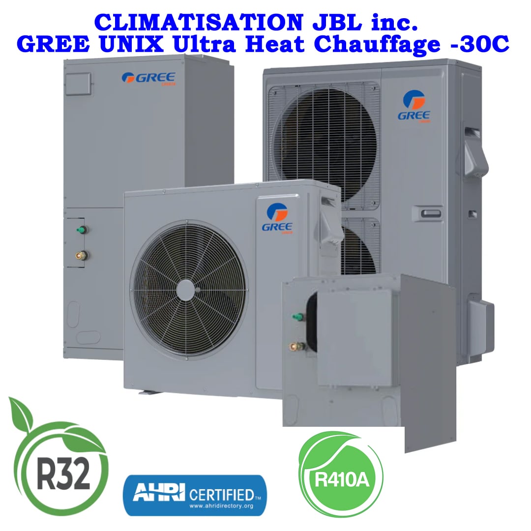 Thermopompe centrale Gree Unix chauffage -30C